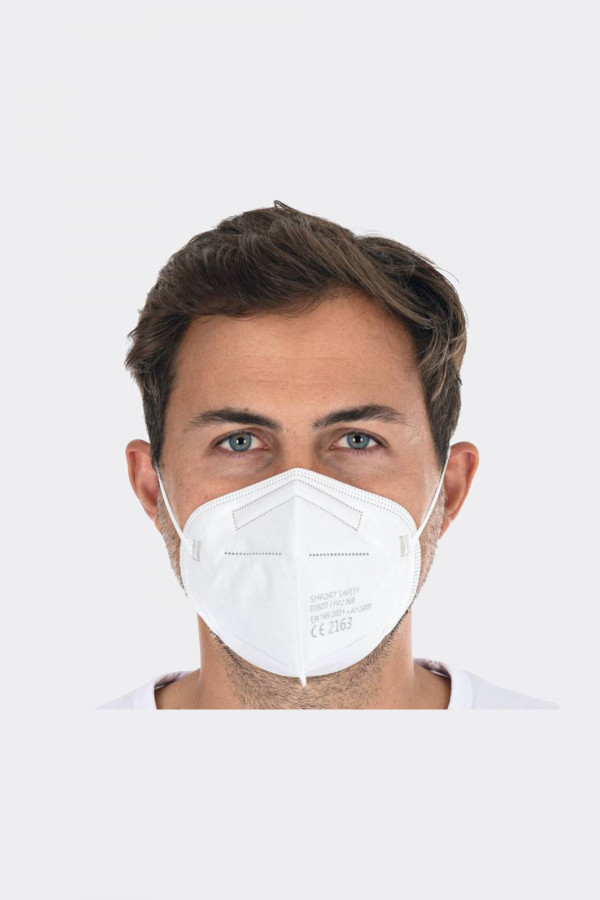 Vertically foldable disposable respirator mask FFP2 NR