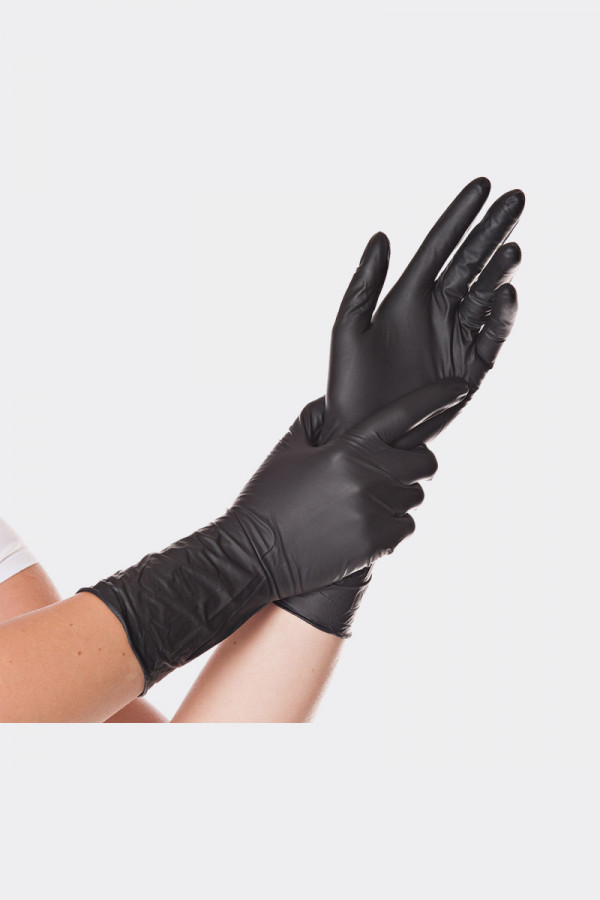 Nitrile gloves XS, powderfree, black, 100 pcs