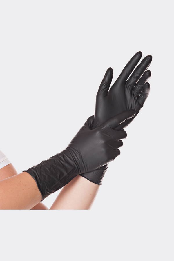 Nitrile gloves M, powderfree, black, 100 pcs