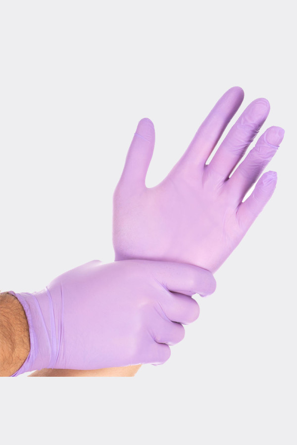 Nitrile gloves M, powderfree, purple, 100 pcs